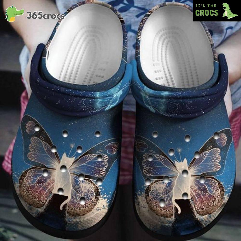 Amazing Butterfly Cat Wingss Universe Sky Cat Lover Funny Gift Crocs Clog Shoes