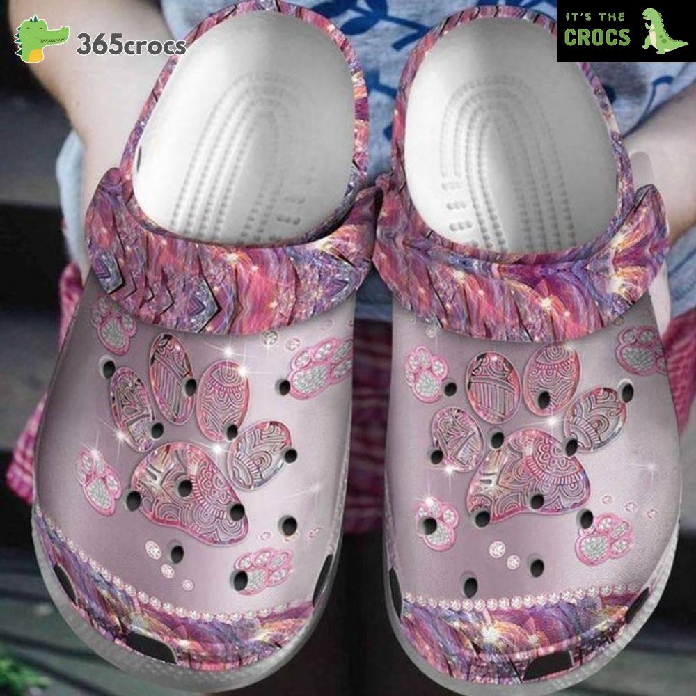Amazing Cat Croc Diamond Dog Paw Funny Dog Fans Mothers Day Puppies Fans Crocs Clog Shoes