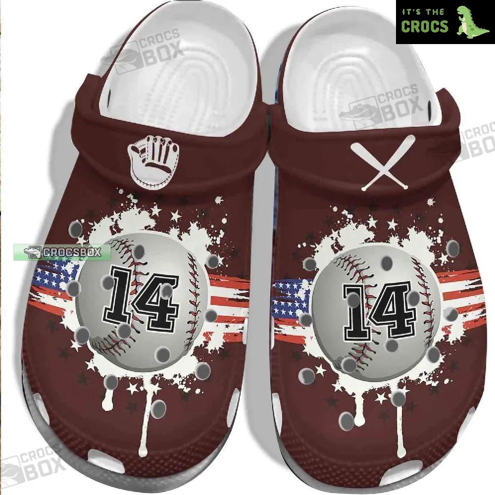 America Flag Vector Custom Crocs – 14Th Outdoor Baseball Crocs