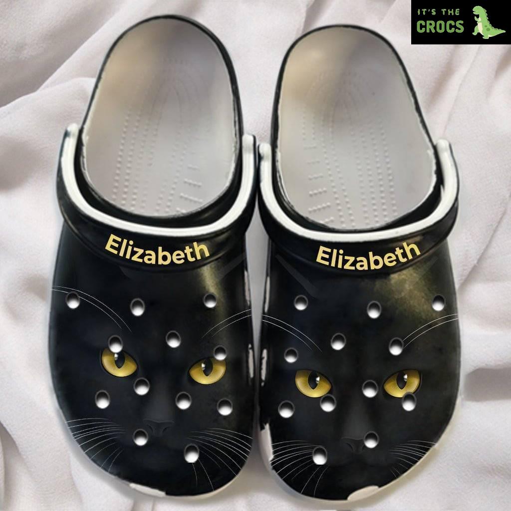 Angry Black Cat Personalized Crocs Shoes clogs Gifts For Daughter