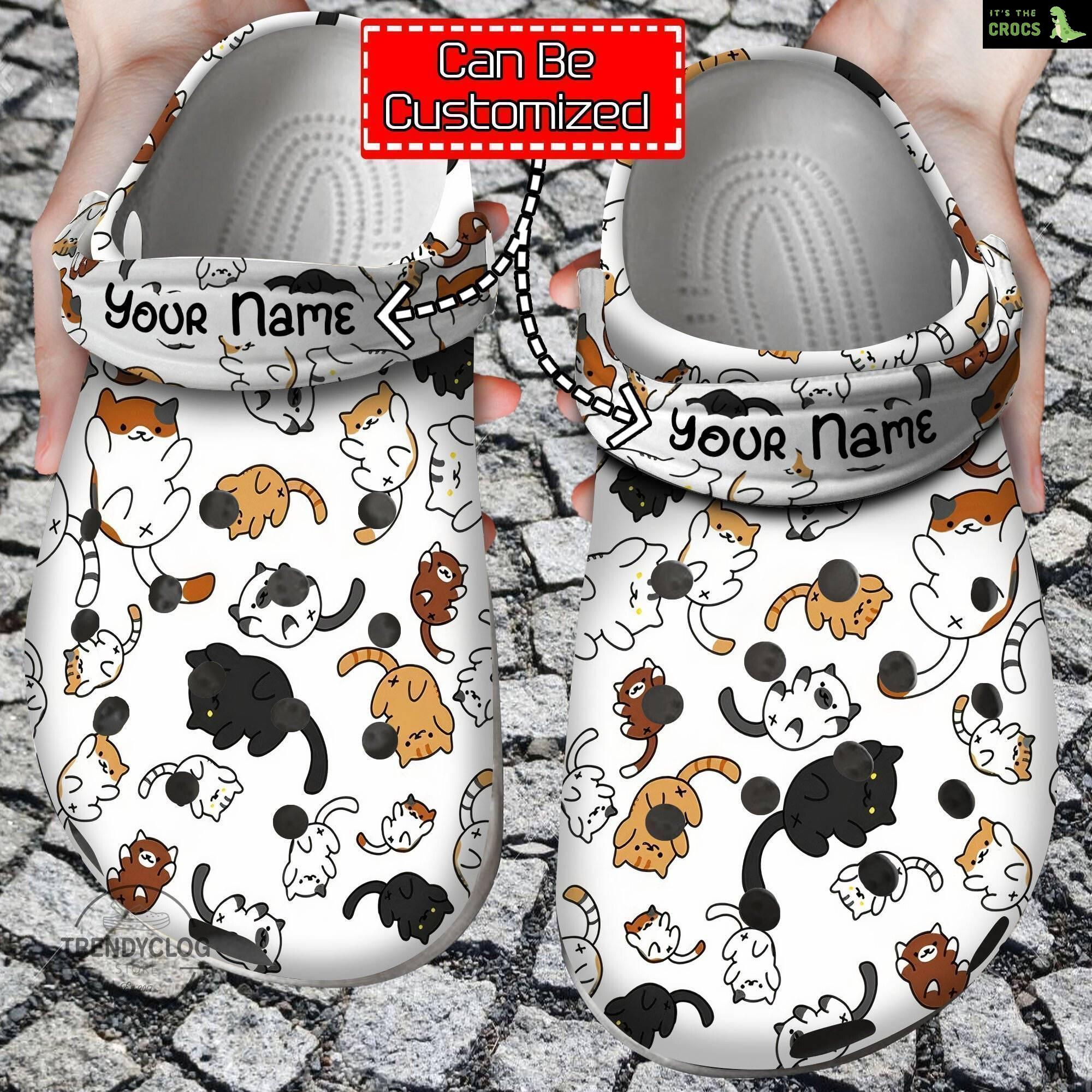 Animal Crocs Personalized Cat Pattern Gift For Lovers Comfortable Summer Clog Shoes