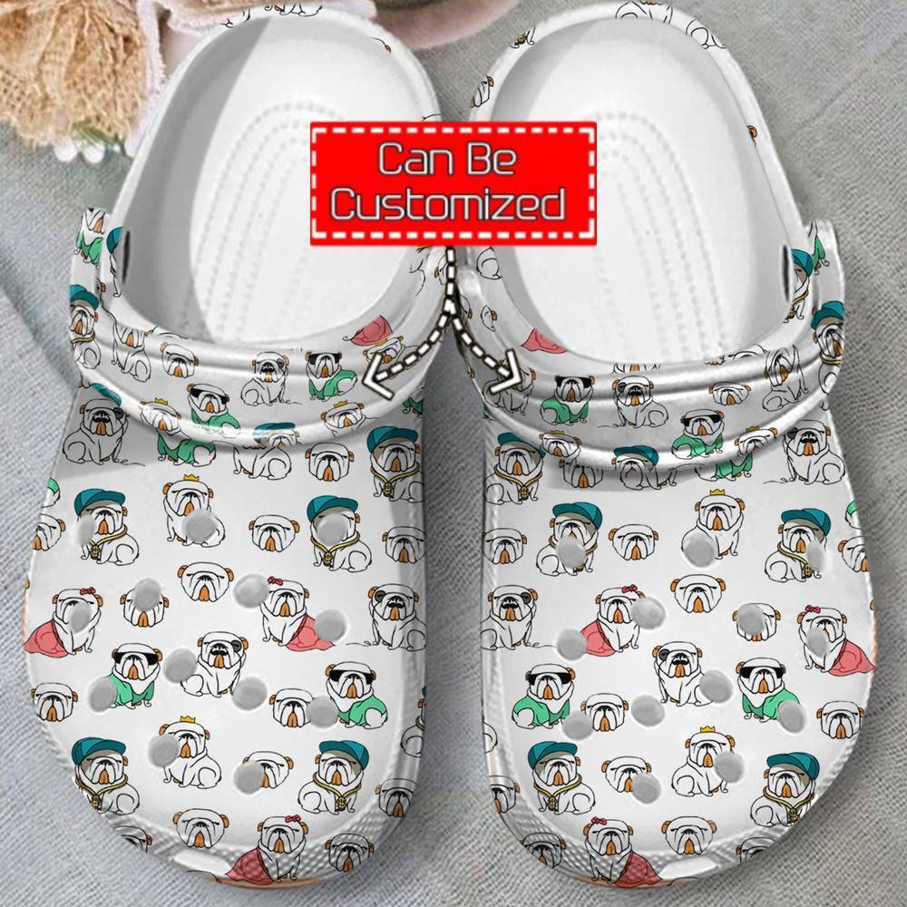 Animal Print – Bulldog Pattern Clog Crocs Shoes For Men And Women