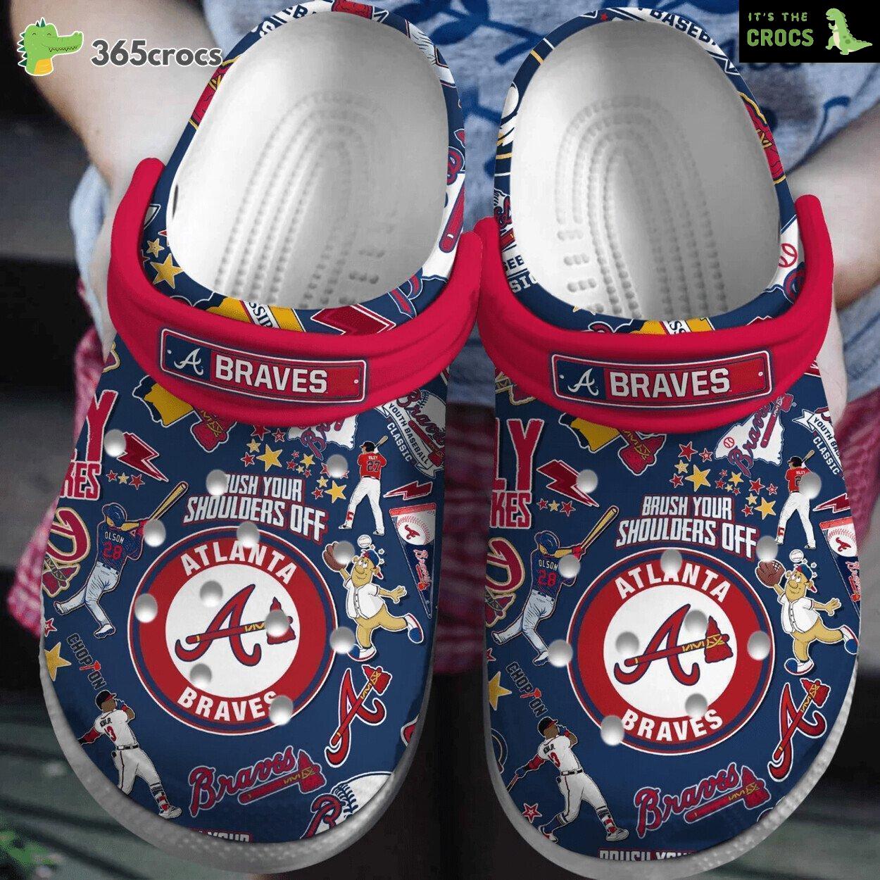 Atlanta Braves Baseball Team Major League Sport Custom Name Crocs Clogs Shoes Comfortable