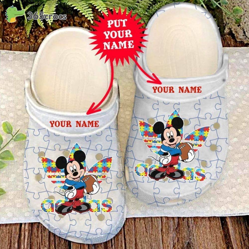 Autism Awareness Mickey Mouse Disney Adults Crocs Clog Shoes