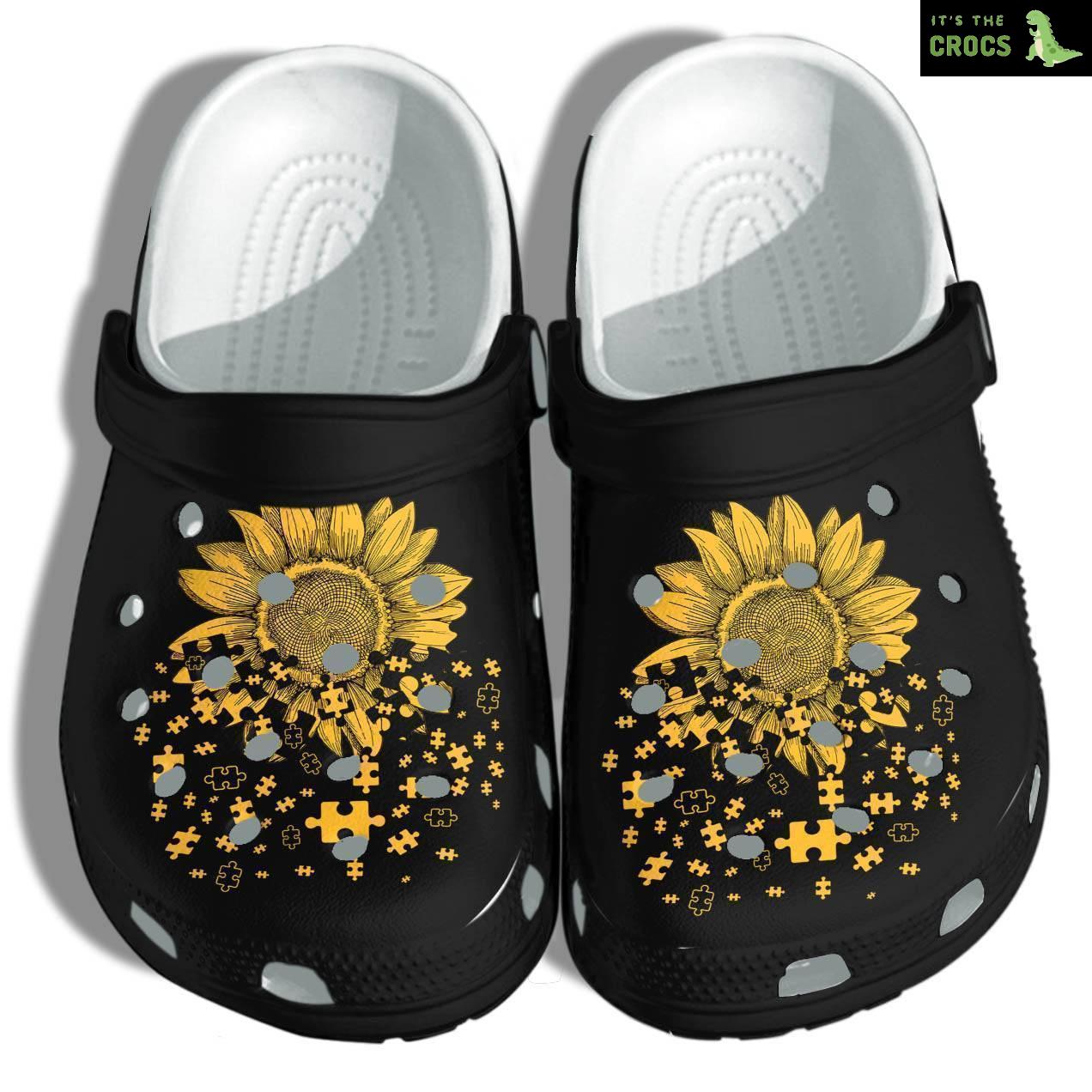 Autism Awareness Sunflower Puzzle Outdoor Shoes Gifts Kids Daughter Girls Mothers Day 2022