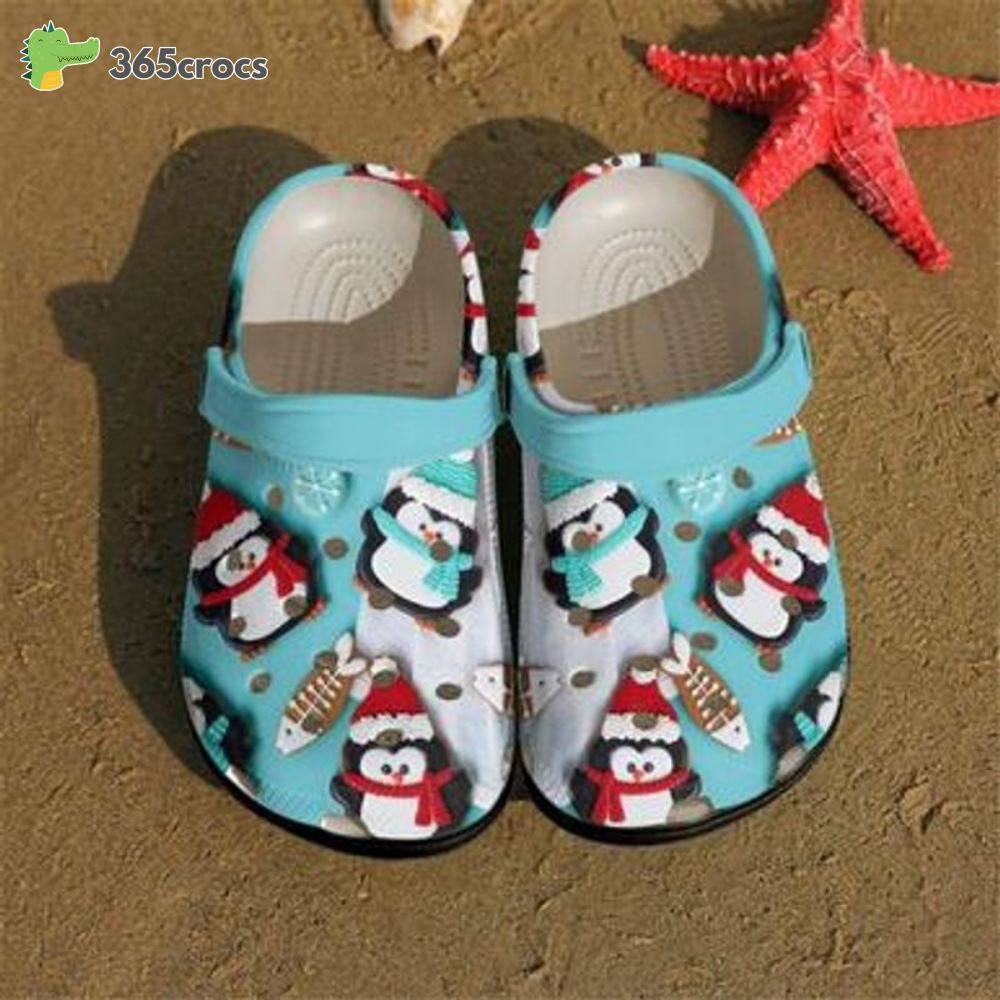 Baby Penguins Fishbone Snowflakes Merry Christmas For Penguin Lovers Crocs Clog Shoes