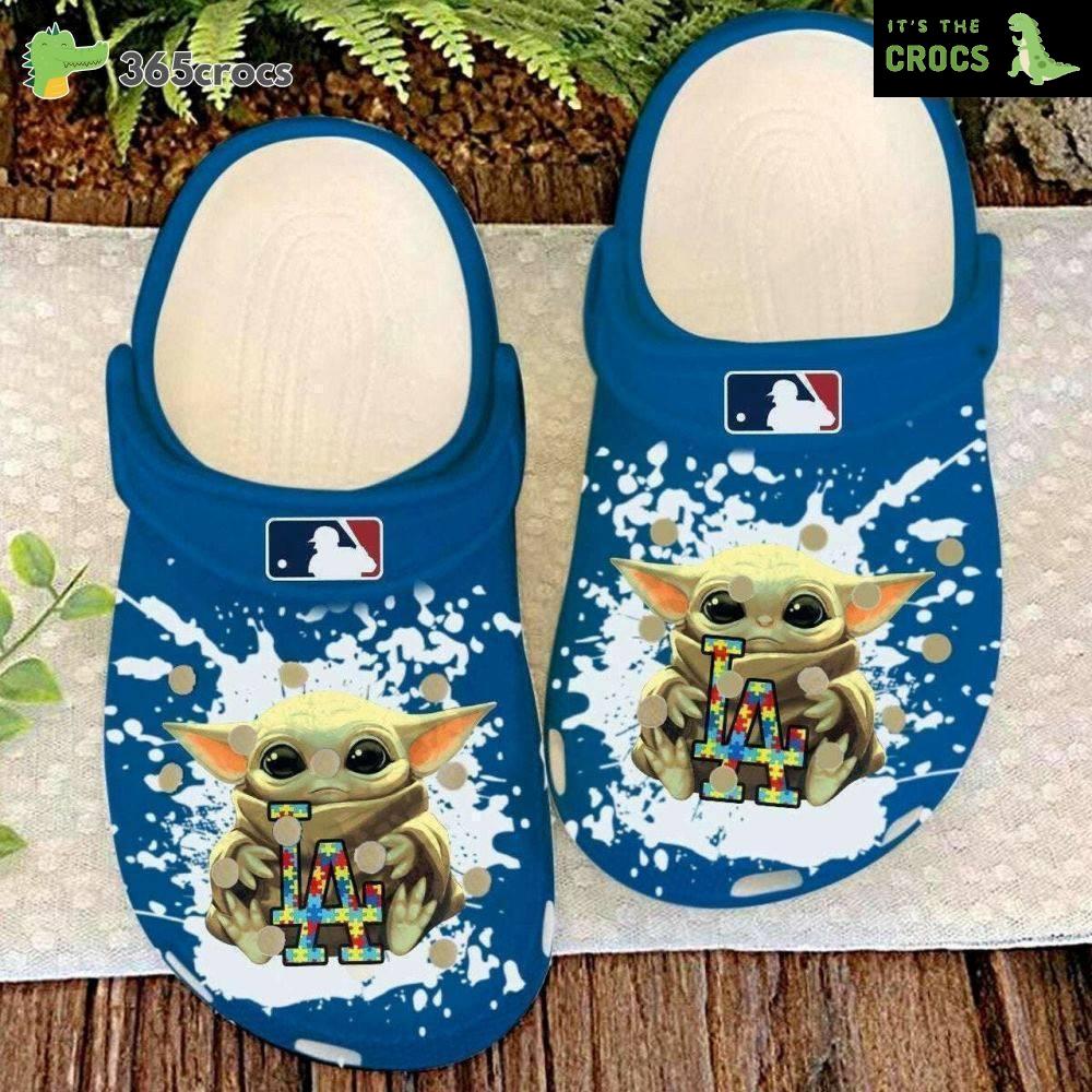 Baby Yoda Los Angeles Dodgers Mlb Crocs Clog Shoes