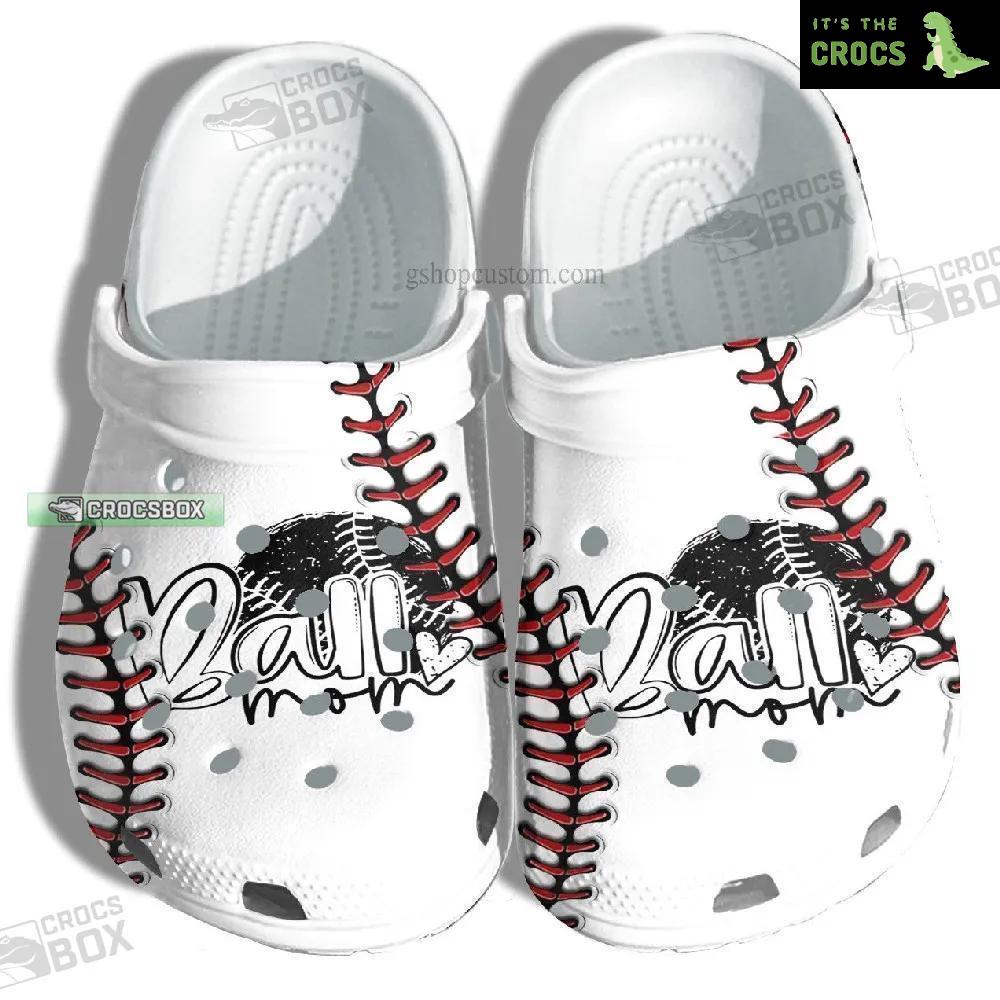 Ball Mom 3D Baseball Line Crocs Shoes Gift Mother- Cool Crocs Gift Grandma