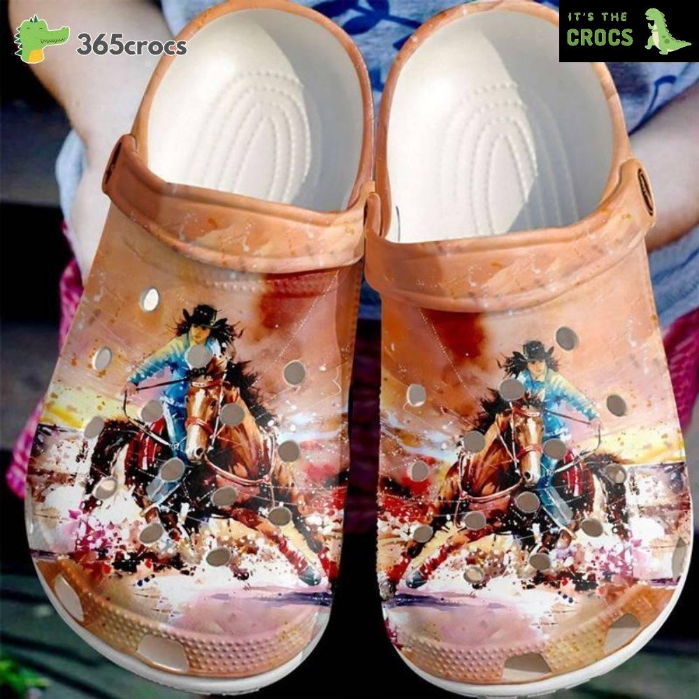 Barrel Racing Girls Happy Birthday Gift For Girl Horse Lovers Crocs Clog Shoes