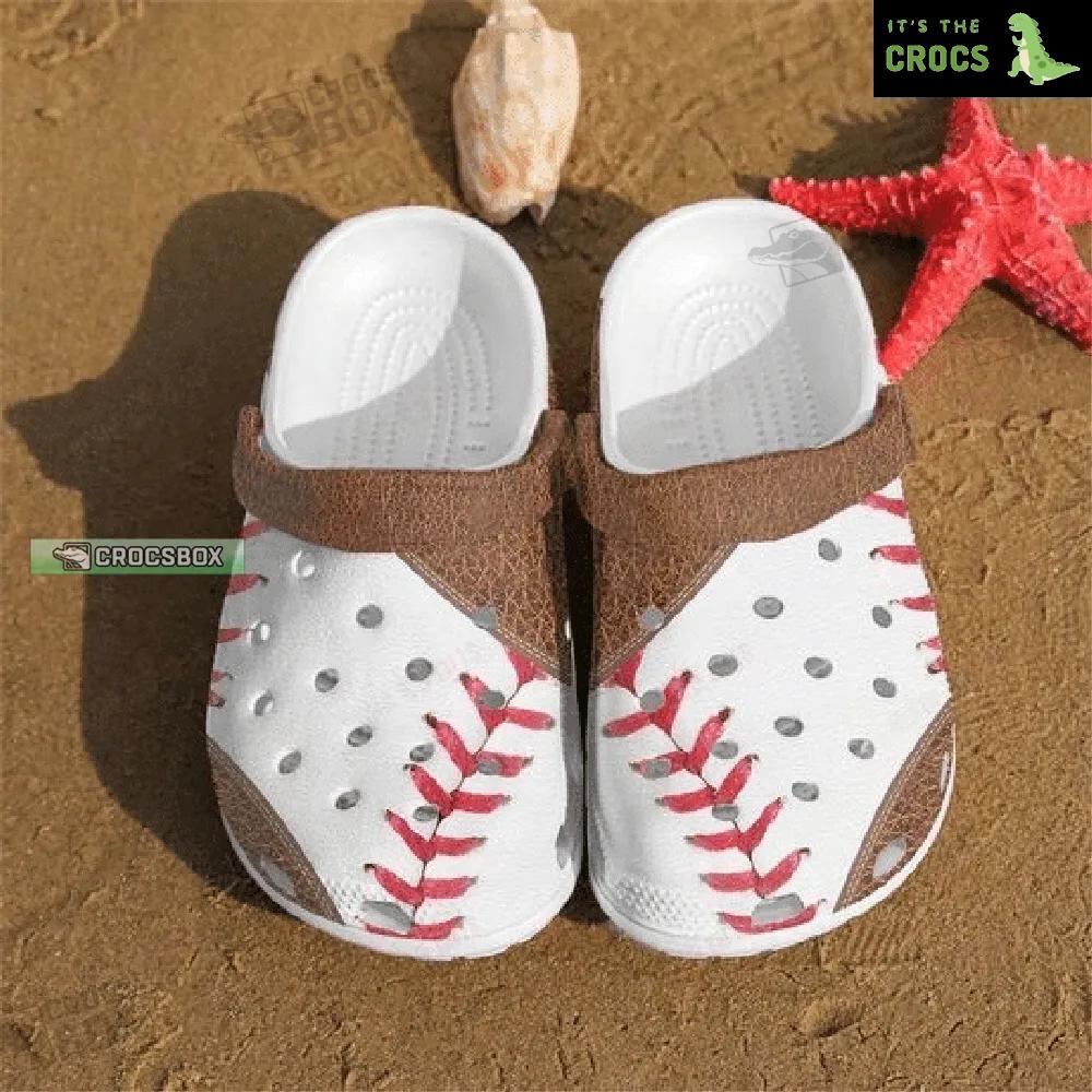 Baseball Brown Leather V2 White Crocs