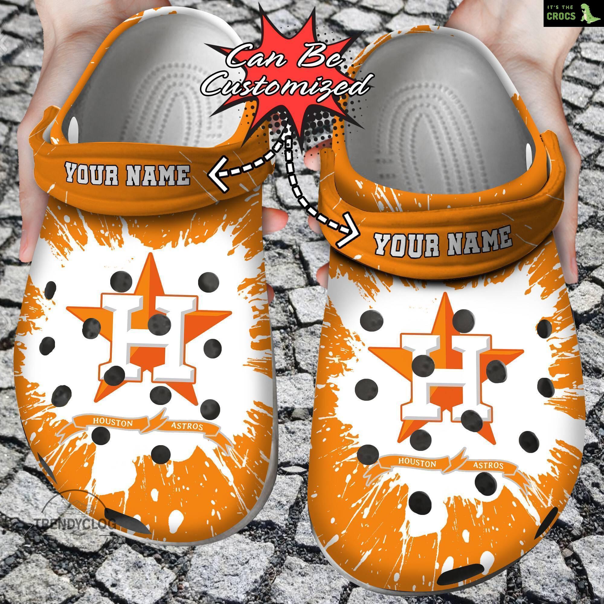 Baseball Crocs Personalized HAstros Team Clog Shoes
