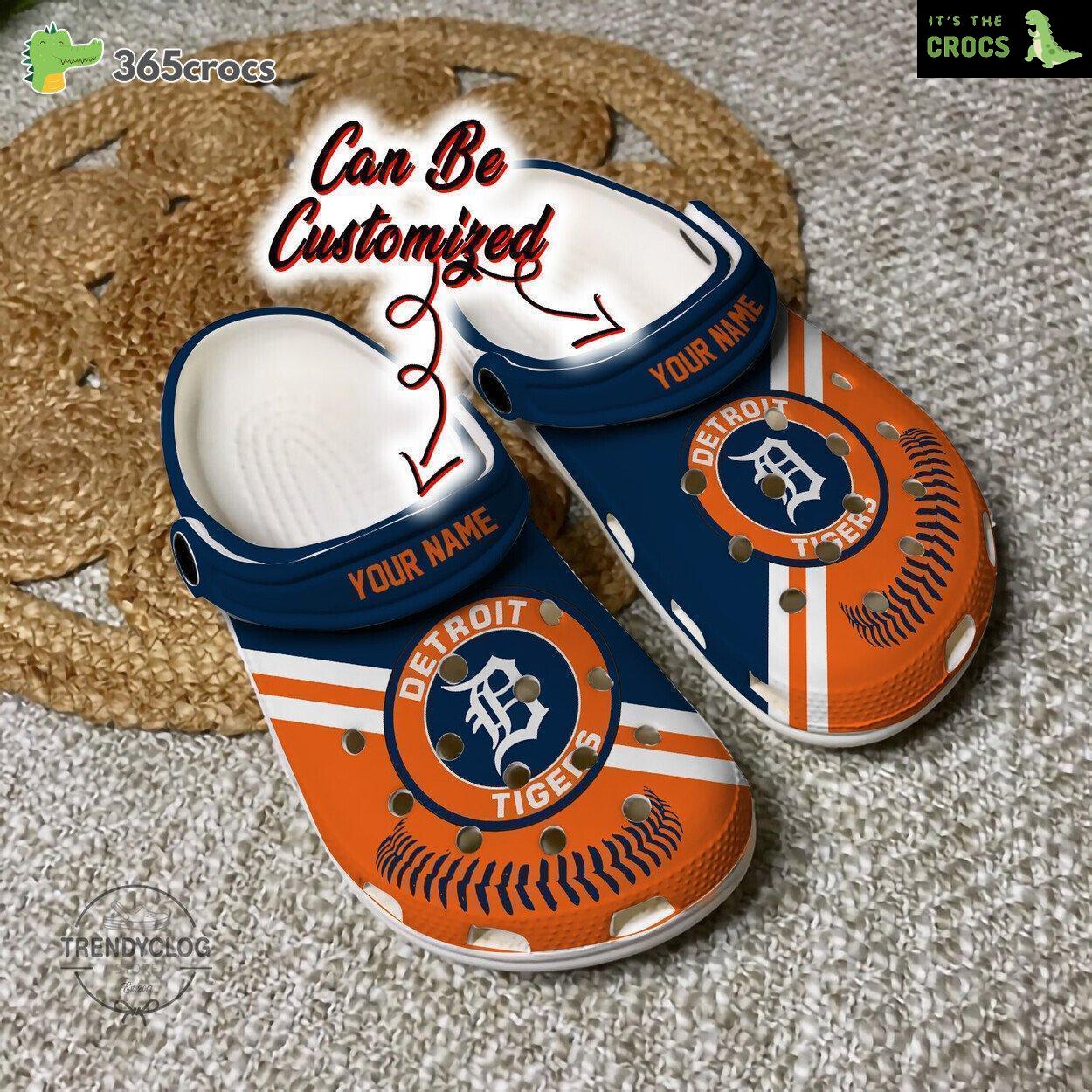 Baseball Detroit Tigers Personalized Baseball Logo Team Clog Shoes