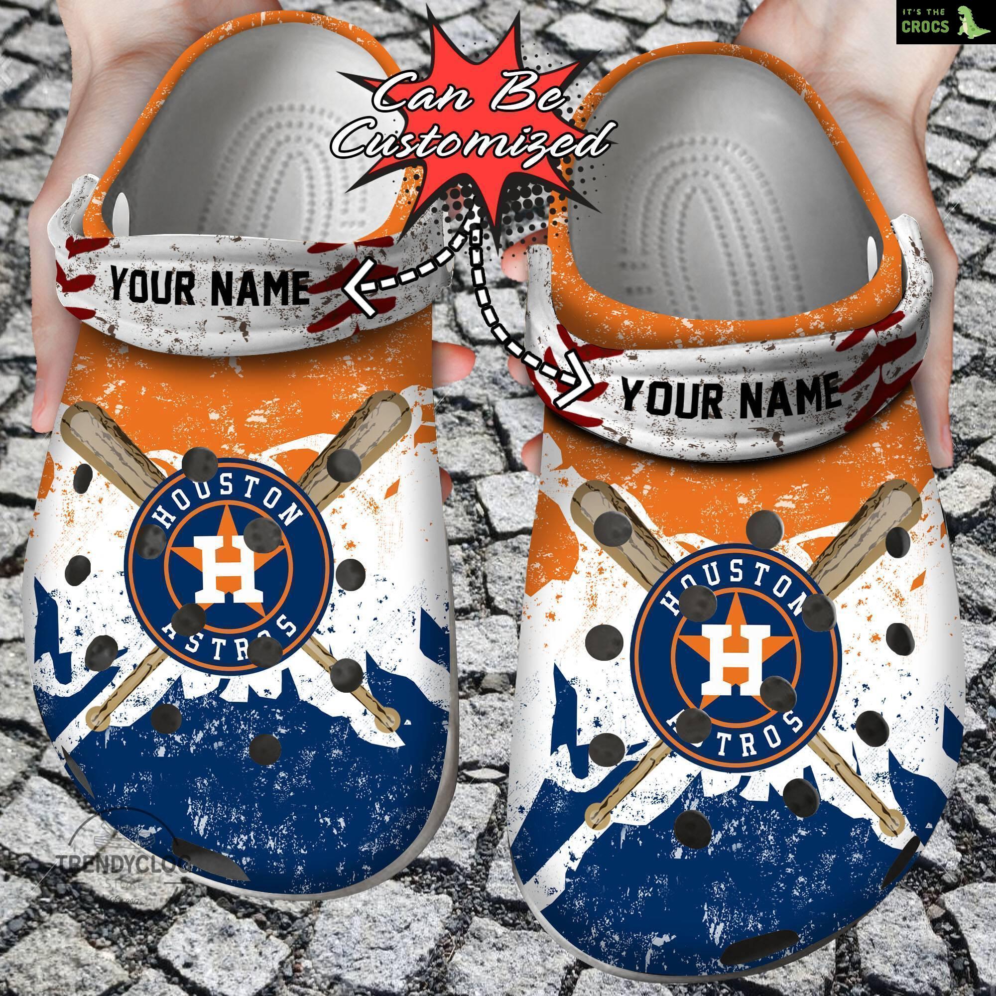 Baseball HAstros Personalized Watercolor New Clog Crocs Shoes