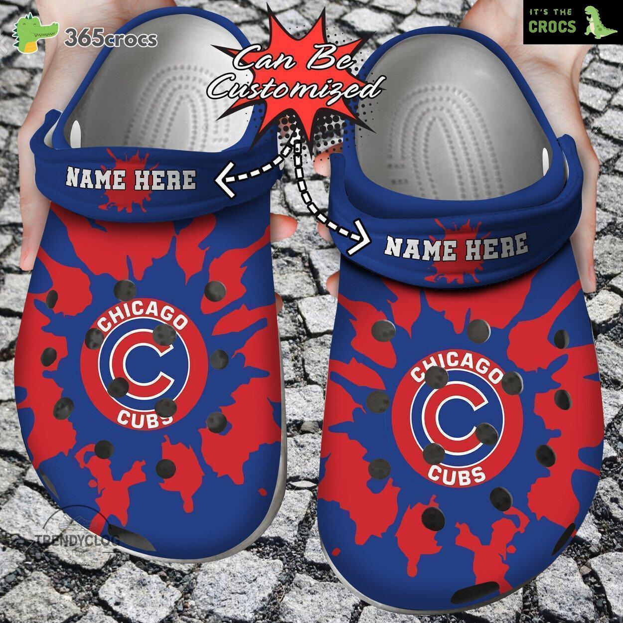 Baseball Personalized Chicago Cubs Color Splash Clog Shoes