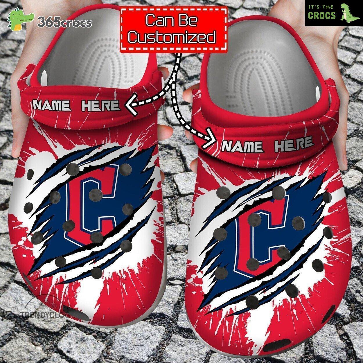 Baseball Personalized Cleveland Guardians Ripped Claw Clog Shoes