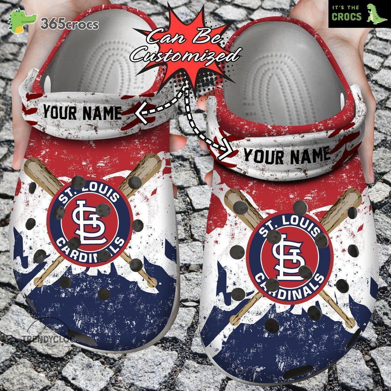 Baseball St. Louis Cardinals Personalized Watercolor New Clog Shoes
