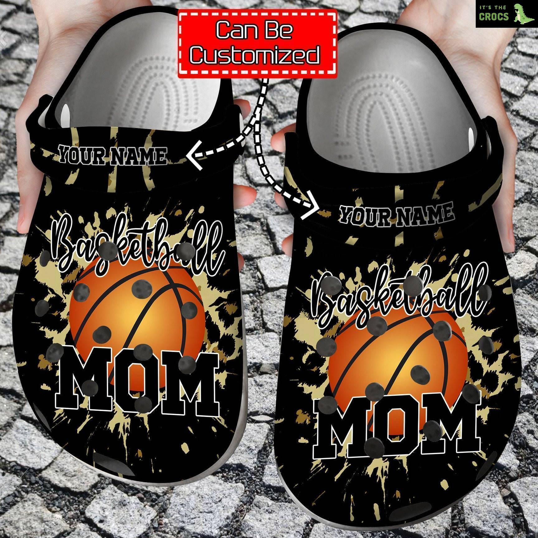 Basketball Mom On Cheetah Crocs Clog Shoes Custom Crocs