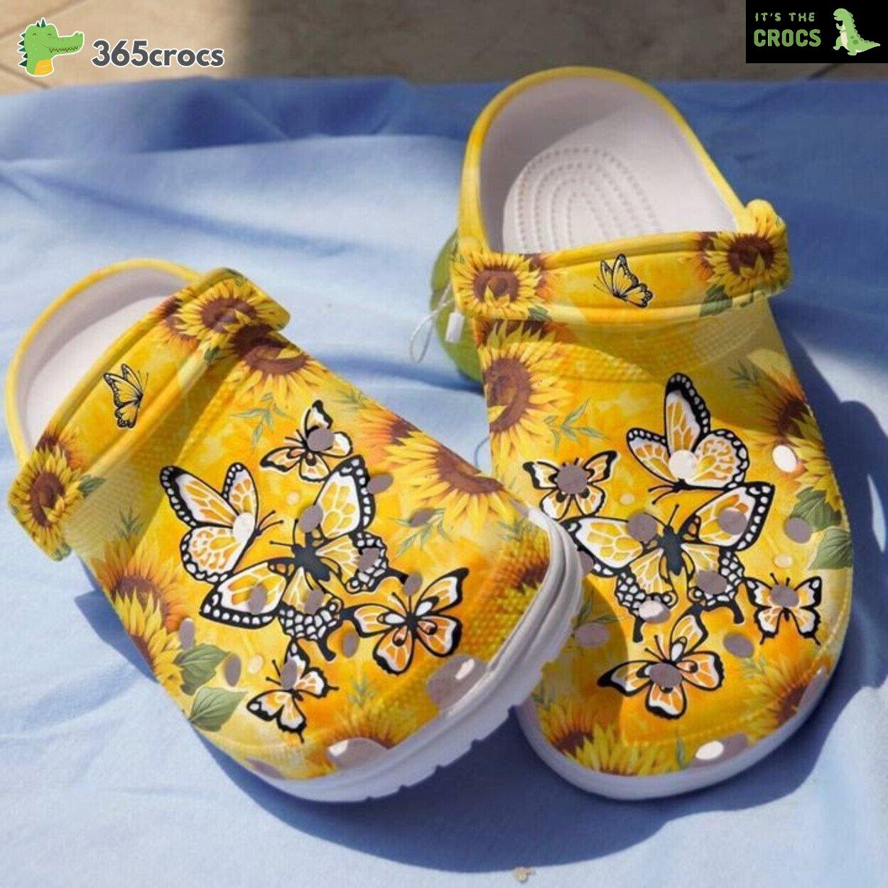 Be Kind Butterflies And Sunflower Clogs Shoes Birthday Gifts For Mom Daughter Sister