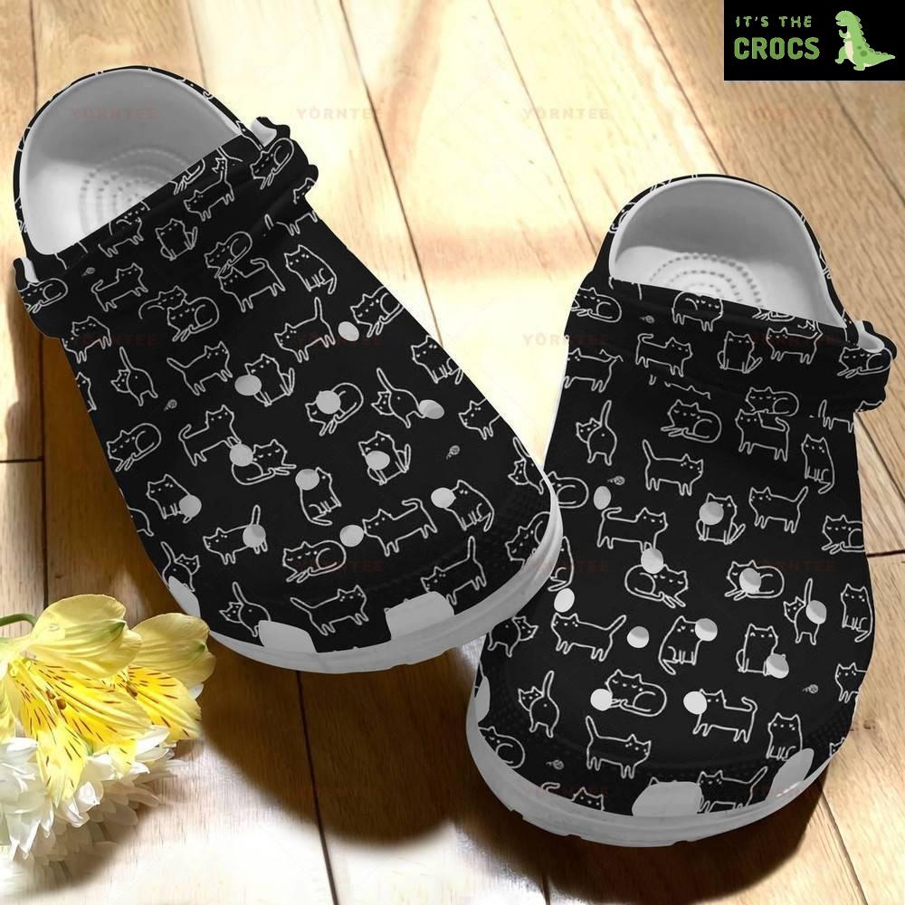Black Cat 10 Gift For Lover Rubber clog Crocs Shoes
