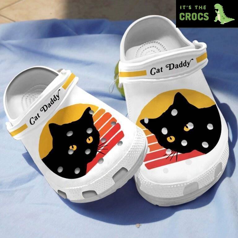 Black Cat Daddy Shoes Crocs Clogs Birthday Holiday Gifts