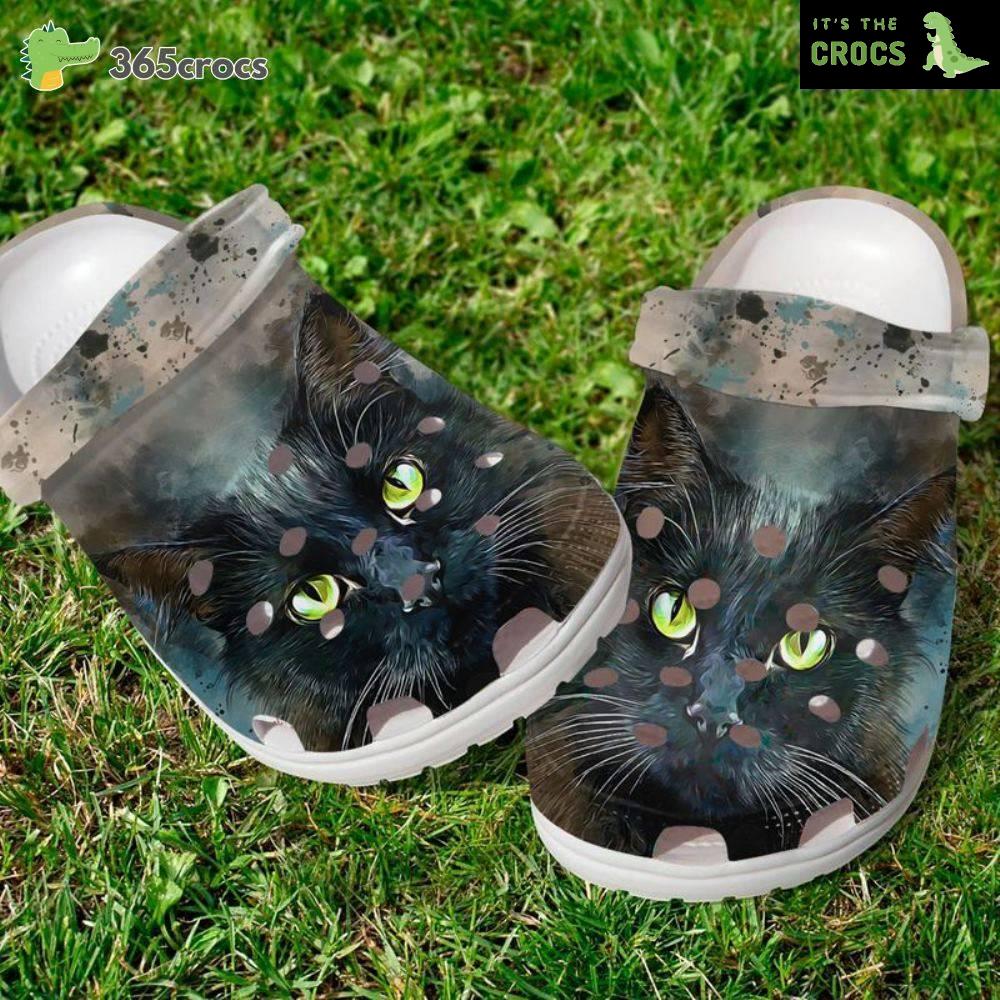 Black Cats Slippers Kitten Cat Face Printed Cat Mom Family Crocs Clog Shoes