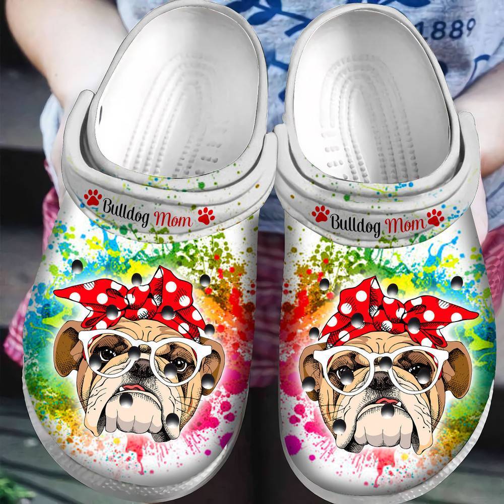 Bulldog Mom Classic Clogs Crocs Shoes Mothers Day Gift