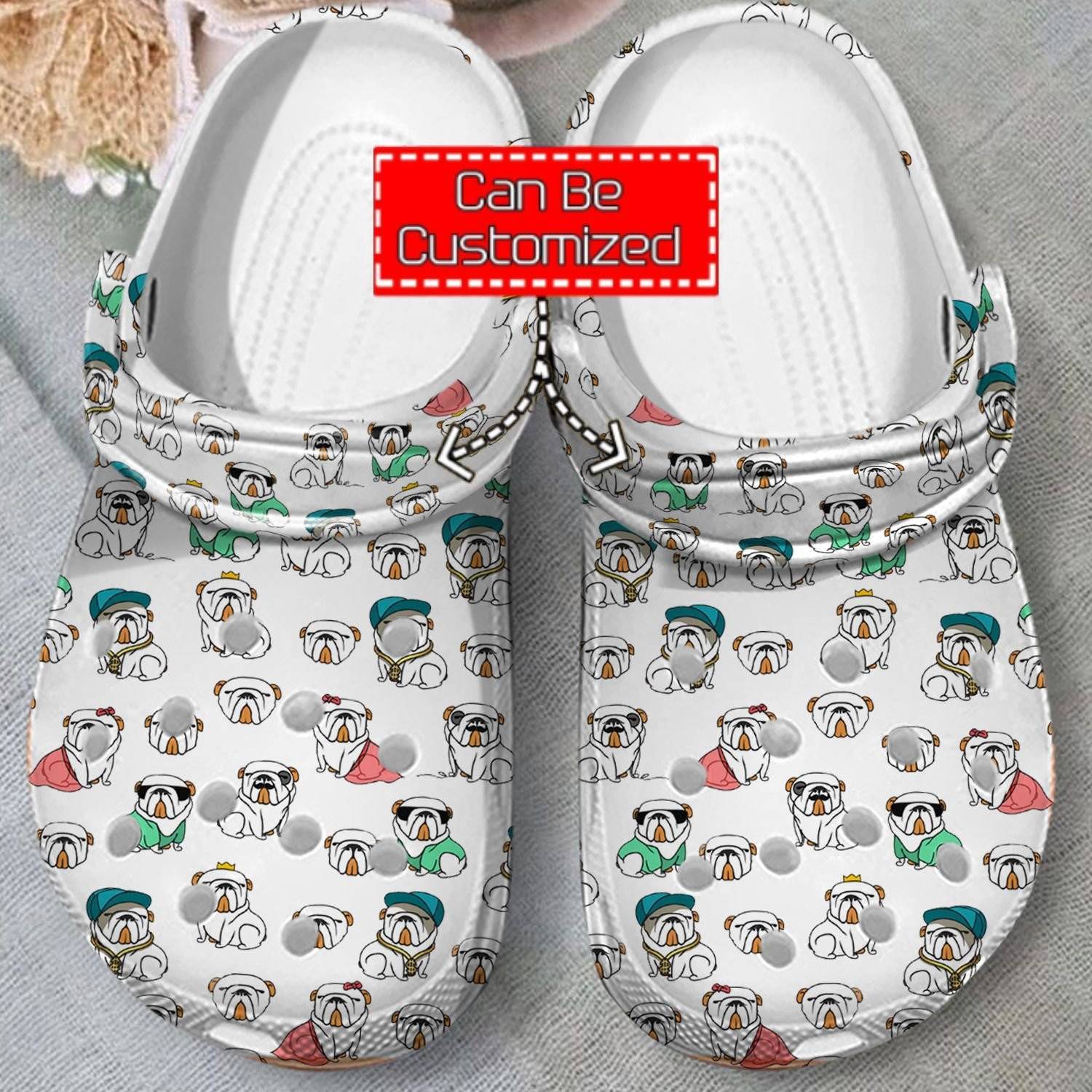 Bulldog Pattern clog Crocs Shoes Animal Print