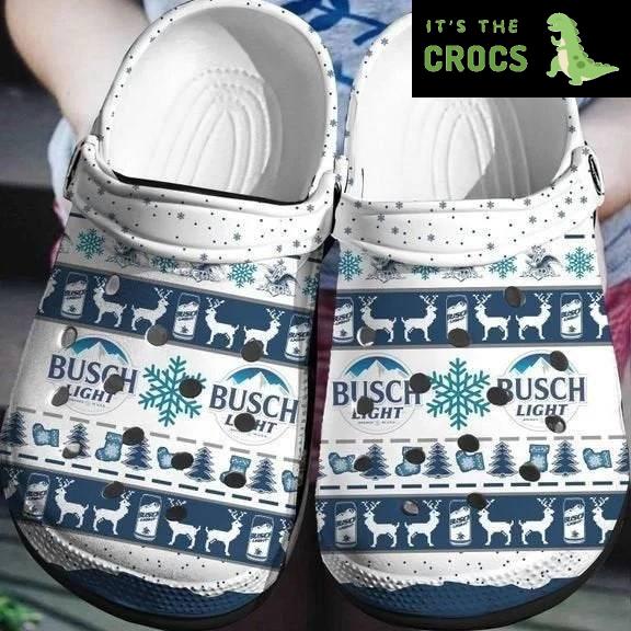 Busch Light Beer Christmas Ugly Pattern Crocs Crocband Clog Shoes For Men Women