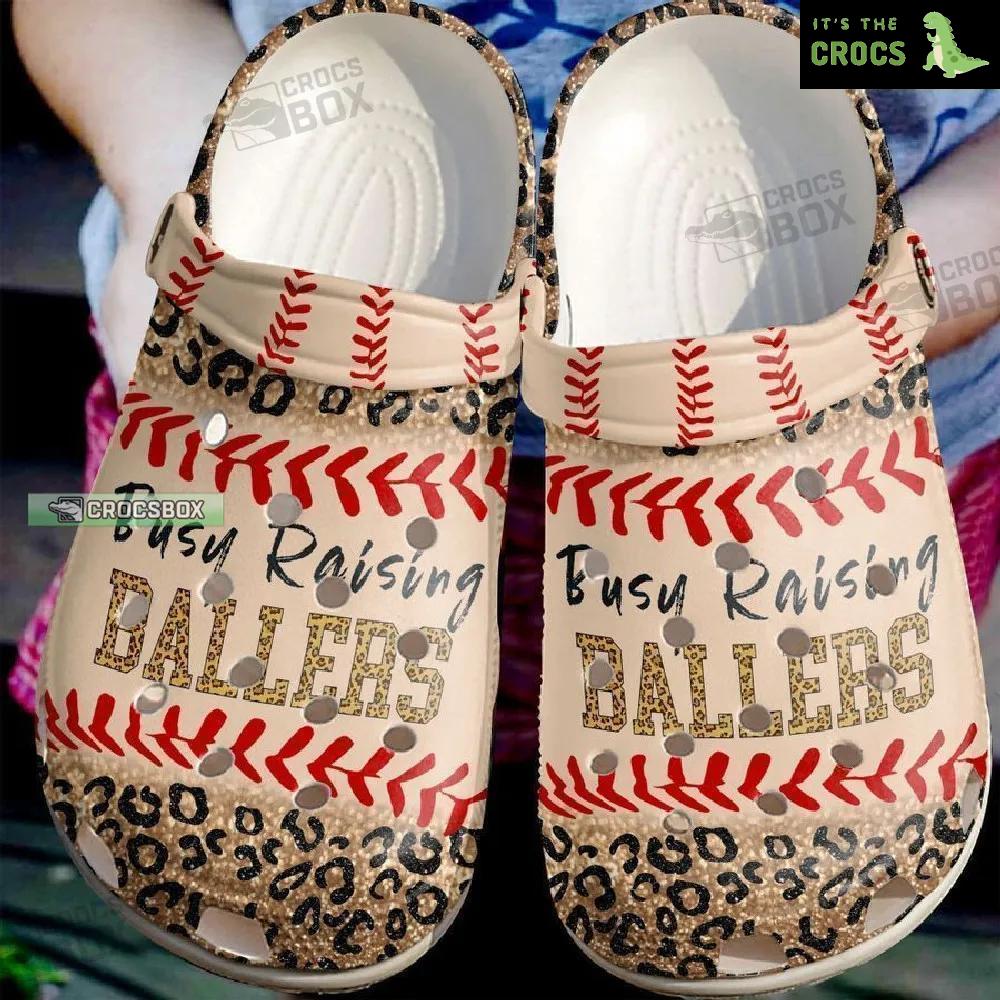 Busy Raising Ballers Classic Baseball Crocs Shoes