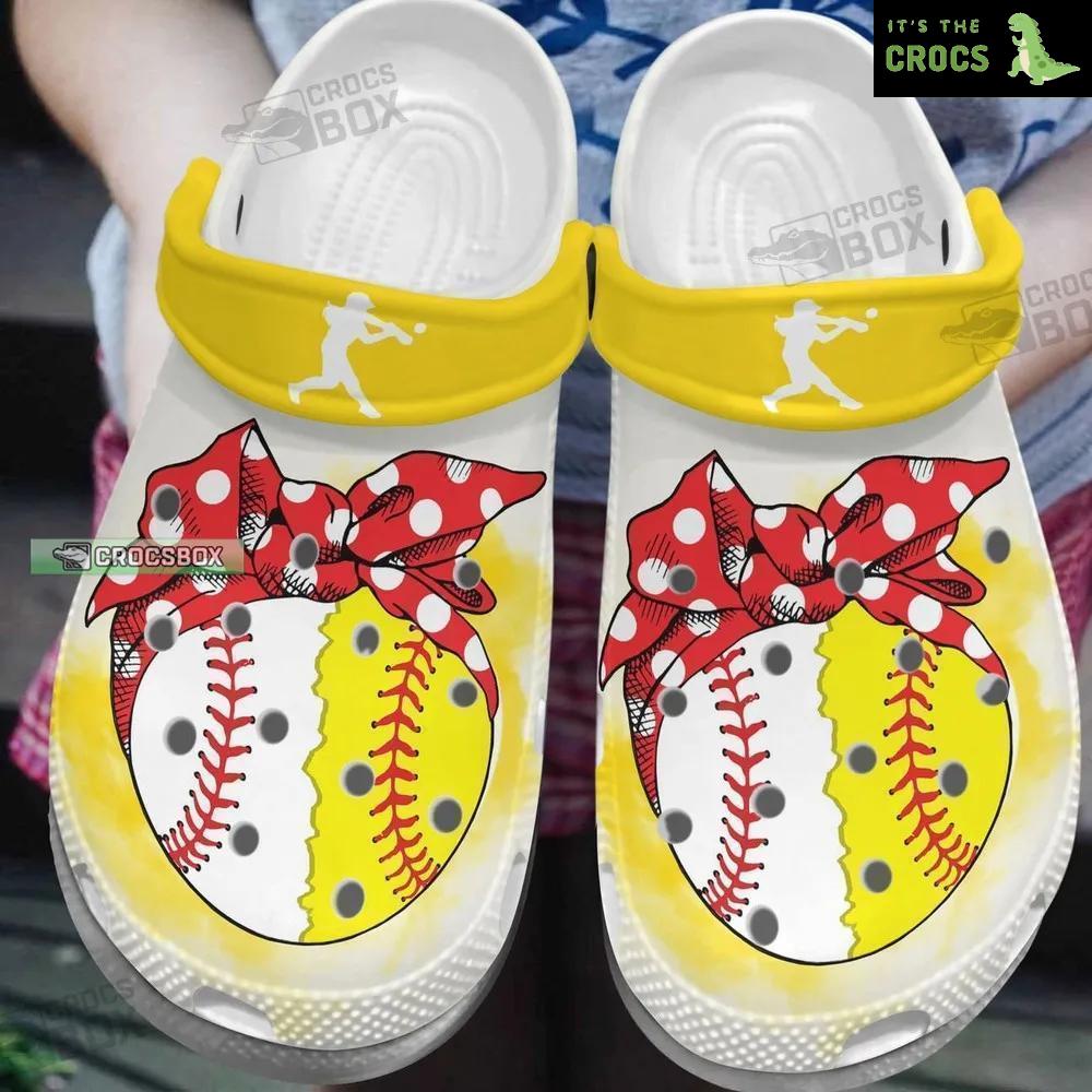 Busy Raising Ballers Softball Baseball Mom Yellow Crocs