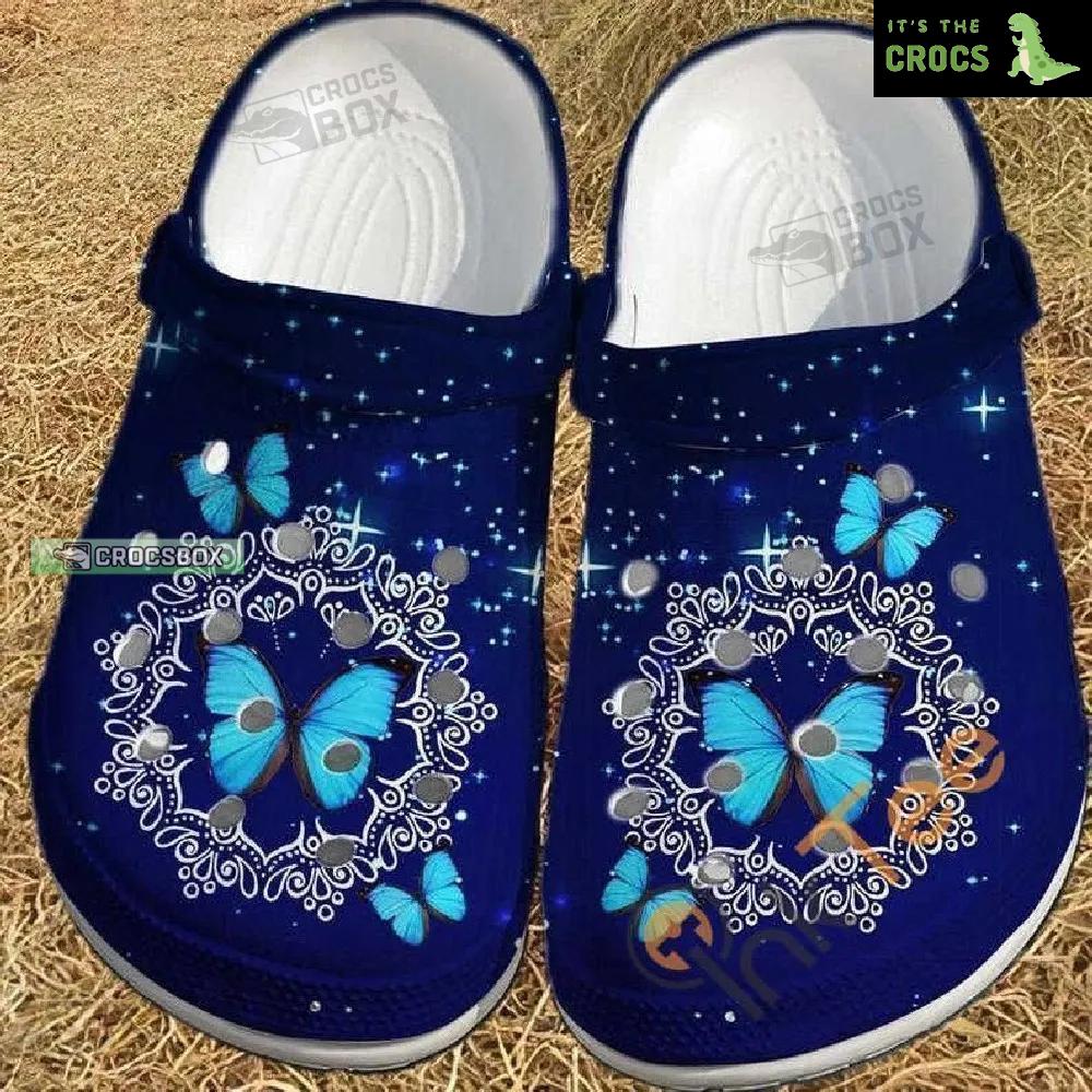Butterfly Navy Crocs Shoes
