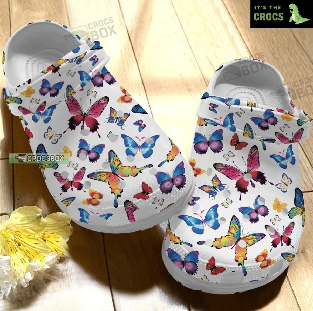 Butterfly Pattern Colorful Crocs Footwear