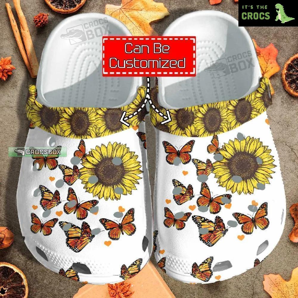 Butterfly Sunflower Be Kind Crocs Custom