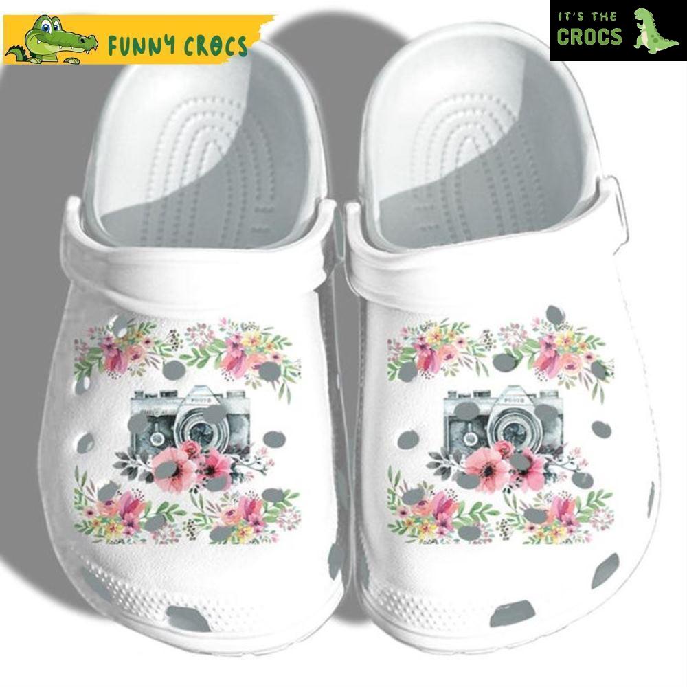 Camera Photographer Girl Loves Photo Floral Crocs
