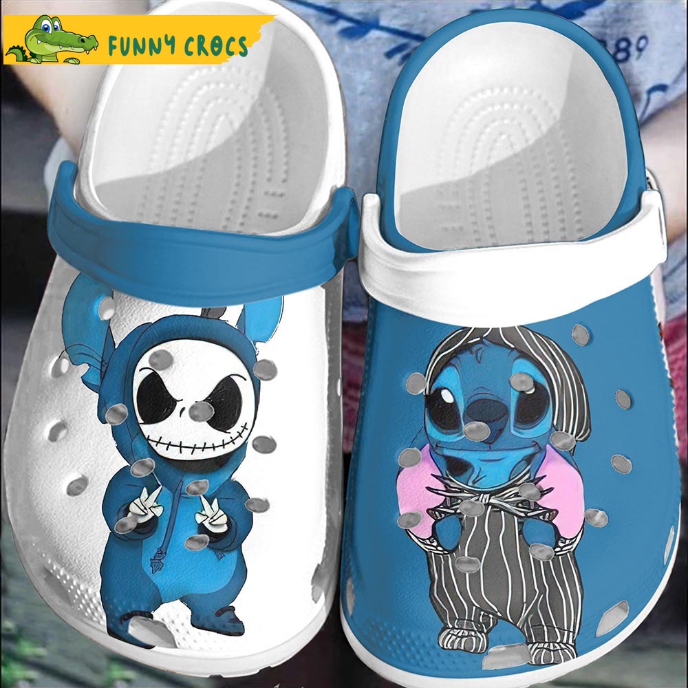 Cartoon Stitch And Jack Crocs – Discover Comfort And Style Clog Shoes