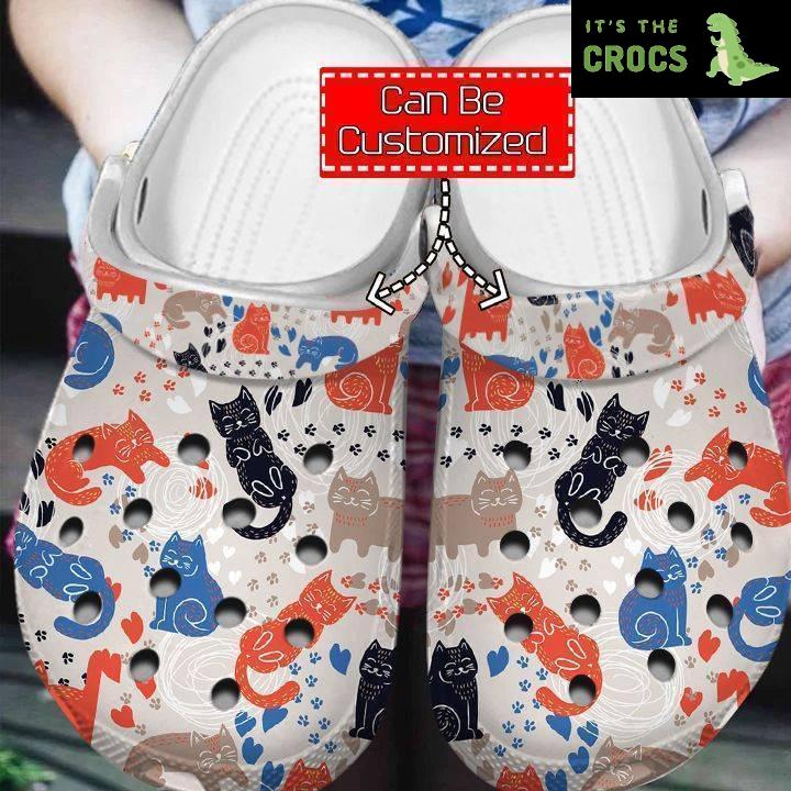 Cat – Cute Funny Seamless Pattern Clog Crocs Shoes For Men And Women