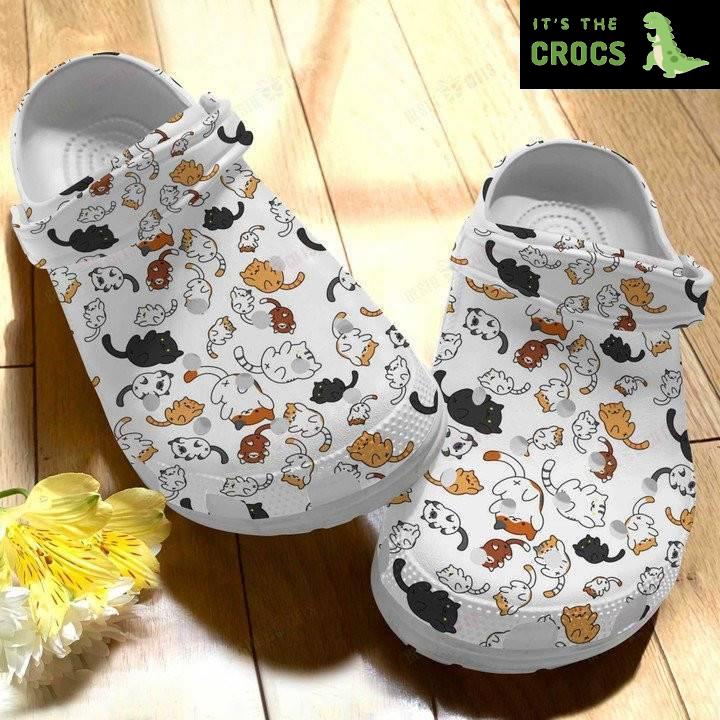 Cat And Kitty Pattern Crocs Classic Clogs Shoes