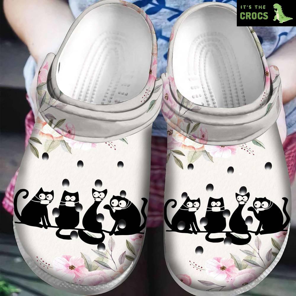 Cat Black 1 For Men And Women Gift For Fan Classic Water Rubber Crocs Clog Shoes