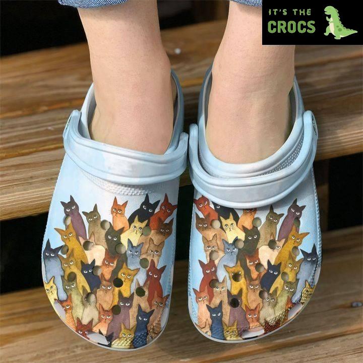 Cat Curious Crocs Classic Clogs Shoes