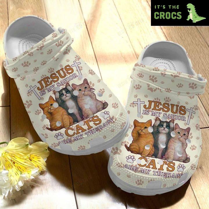 Cat Is My Therapy Crocs Classic Clogs Shoes