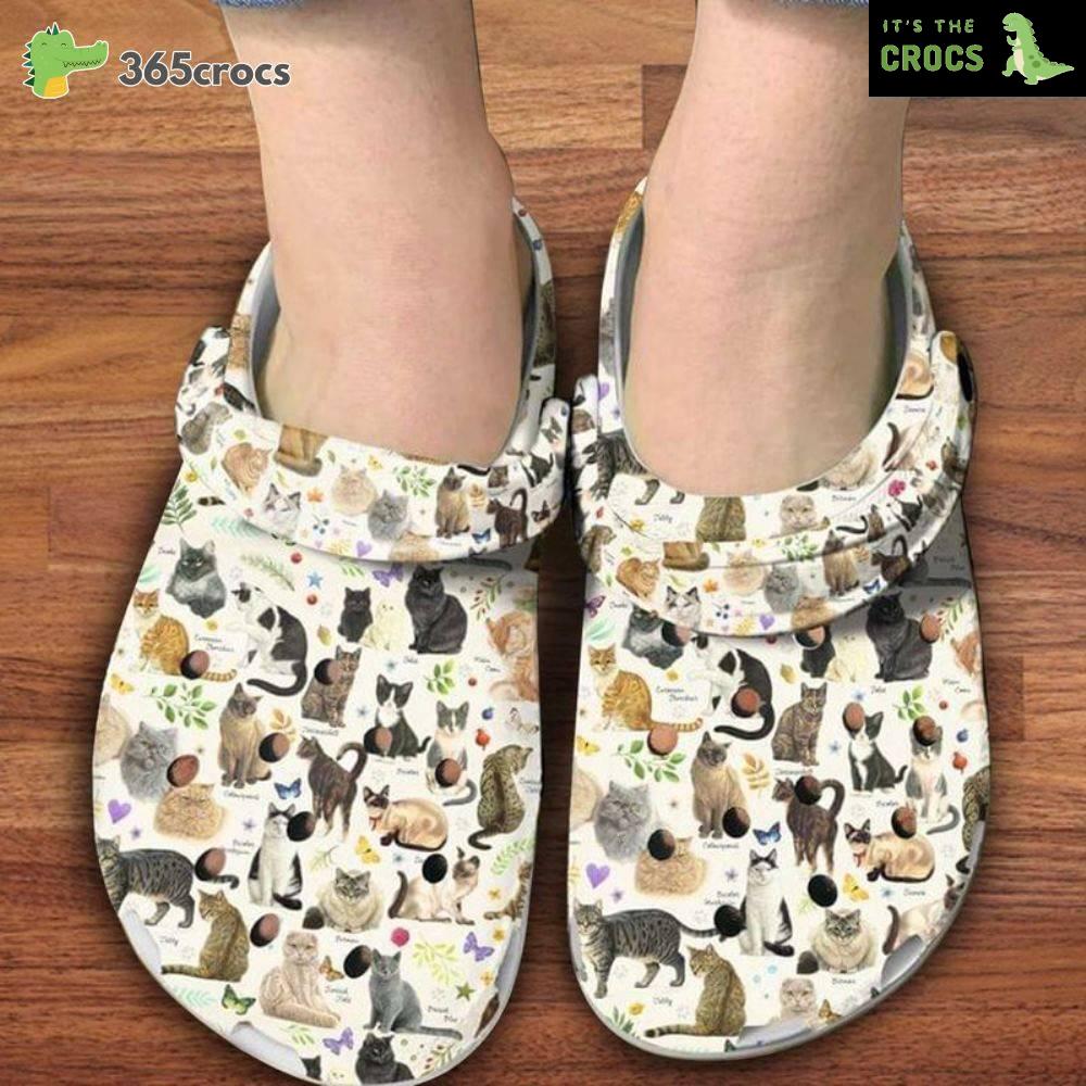 Cat Kitten Animal Seamless Pattern 3D Full Printing Croc Kitten Pattern Unisex Croc Crocs Clog Shoes