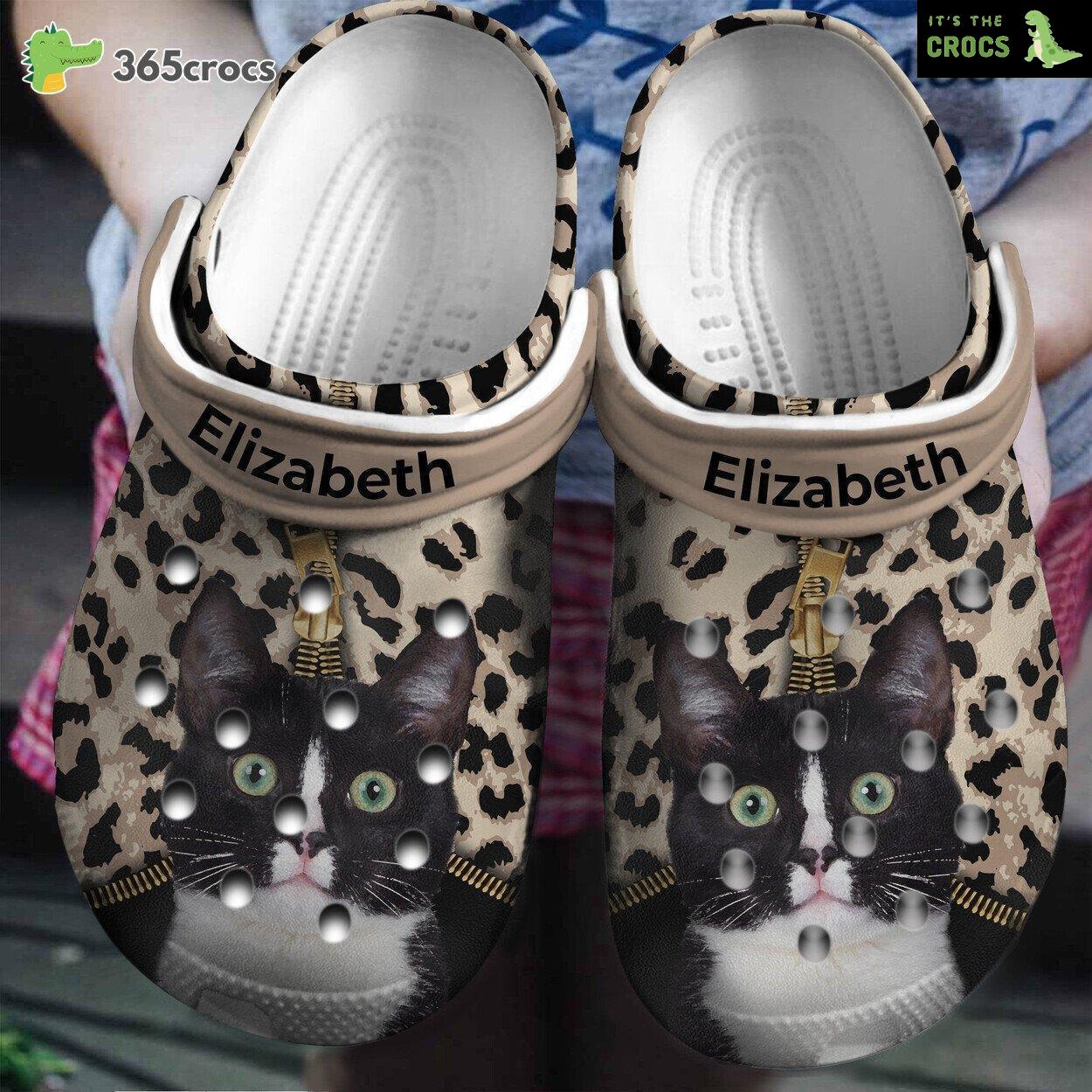 Cat Leopard Personalized Shoes clogs Gifts For Birthday Christmas