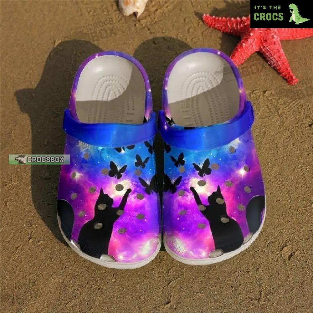 Cat Purple Butterfly Classic Crocs Shoes