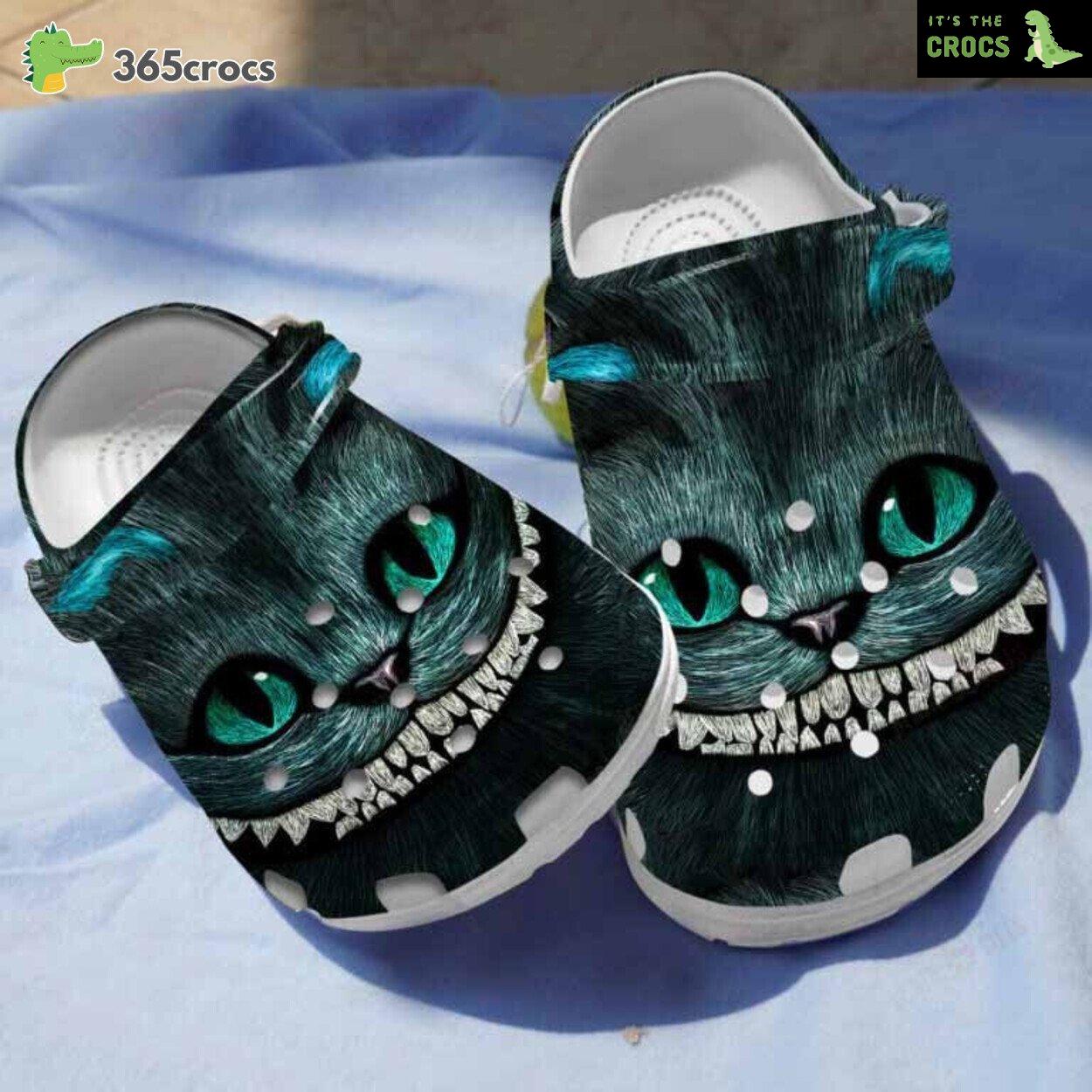 Cat With Creepy Smiling Clogs Shoes Gifts For Halloween Birthday