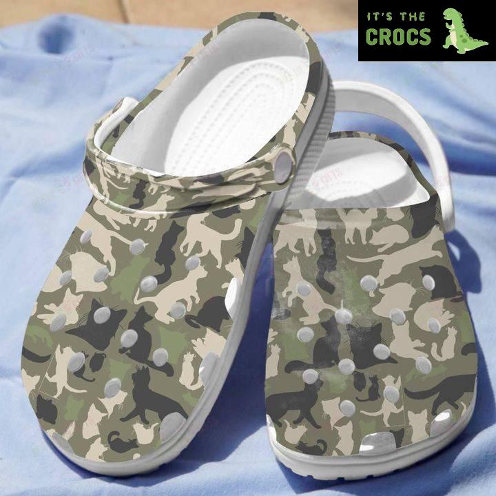 Cats Camo Crocs Classic Clogs Shoes