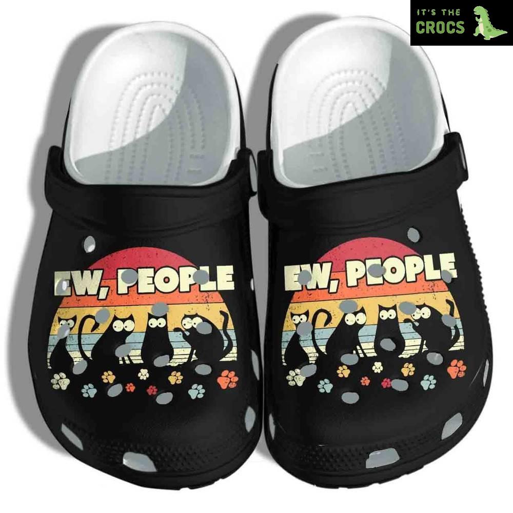 Cats On Night Ew People Gift For Lover Rubber clog Crocs Shoes