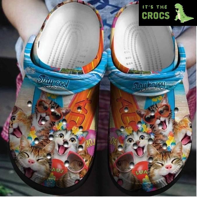 Cats On The Beach Shoes Funny Cat Summer Custom Shoes Gift For Men Women Boy Girl