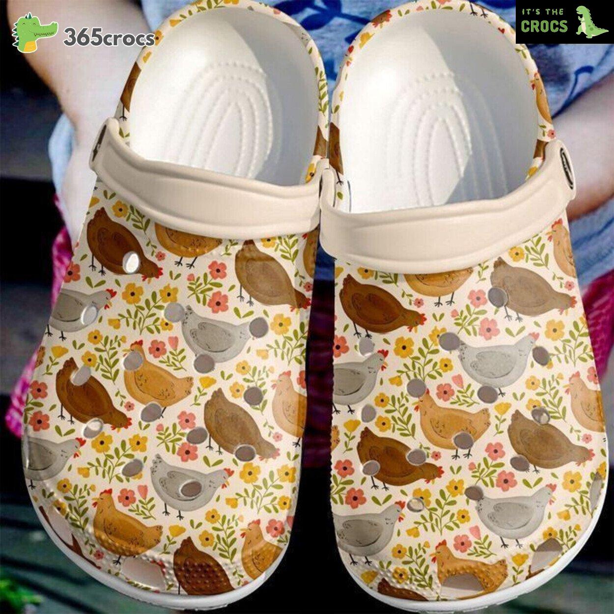 Celebrate Farm Beauty Chicken Florals Inspired Classic Clog Shoes