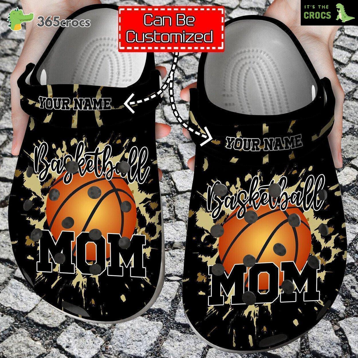 Celebrate Sports Basketball Mom Cheetah Pattern Comfort Clog Shoes