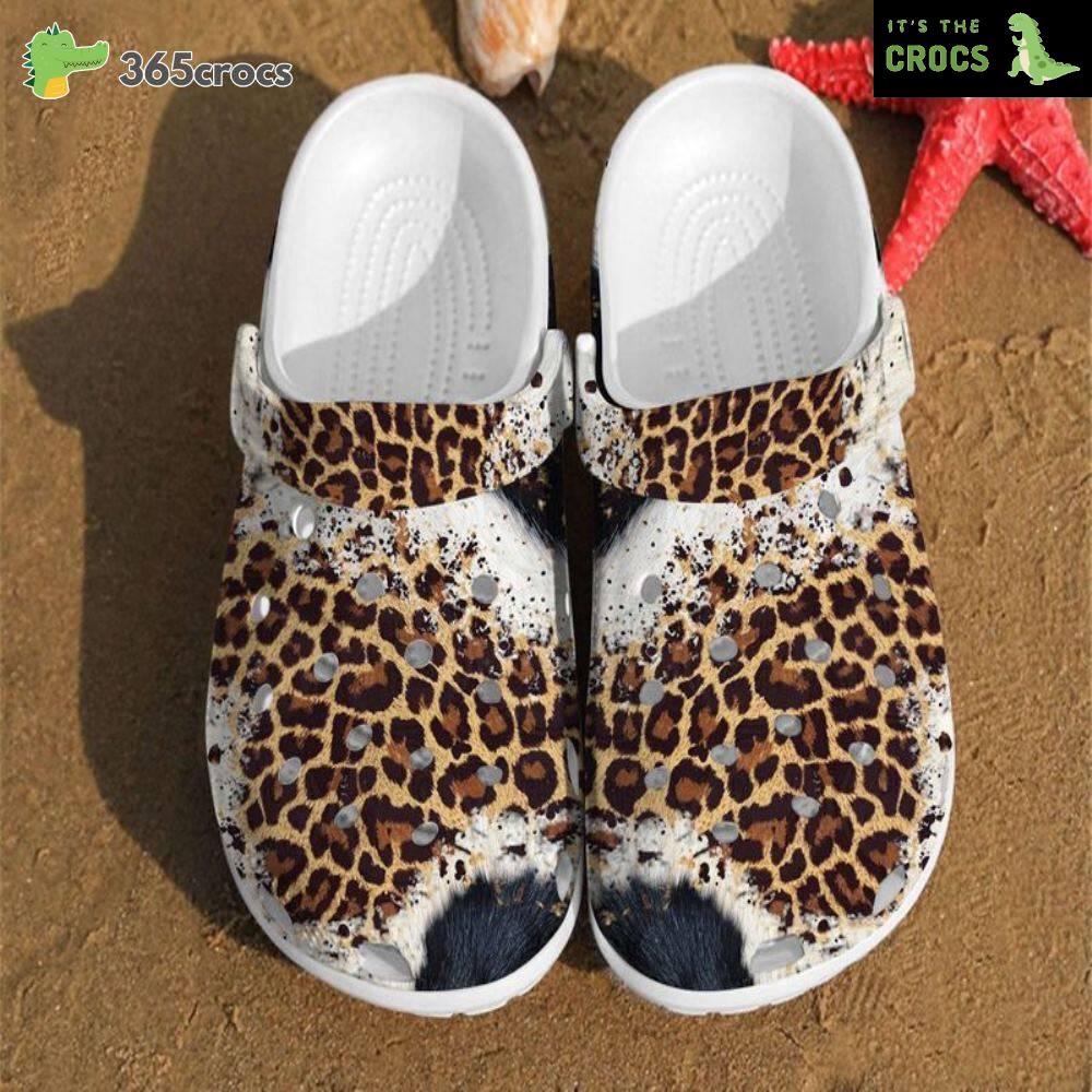 Cheetah Print With Furs Gift For Cheetah Lovers Crocs Clog Shoes